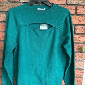 ESTELLE Teal Cutout Sweater